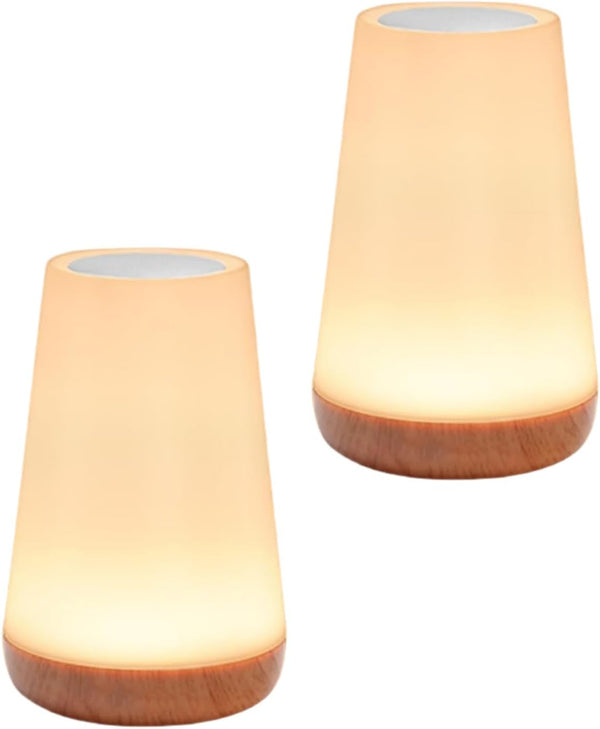 2 Pack LED Night Light,13 RGB Colors & 5 Brightness, USB Rechargeable