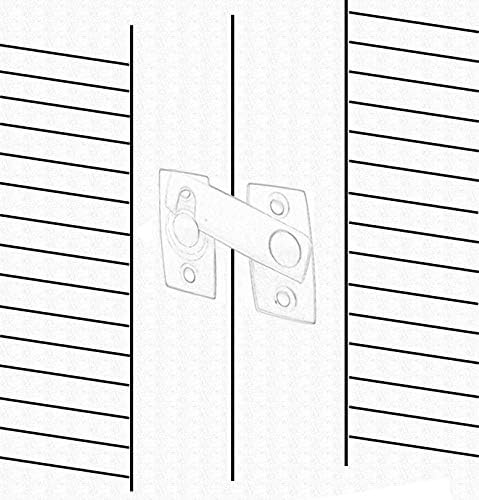 7/8" 2-3/32", 1 Pack, QCAA Solid Brass Shutter Bar/Door Latch, x Matte Black, Made in Taiwan