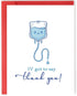 YiKaLus Cute IV Thank You Card for Doctors Nurses, Funny Medical Appreciation Gift