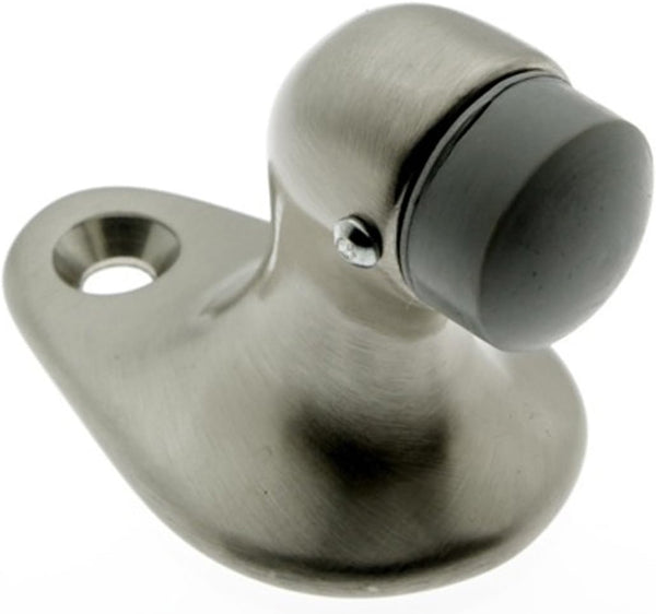 Professional Grade Quality Small-Stop Gooseneck Door Stop by idh by St. Simons, Satin Nickel