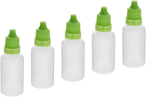 Othmro 10Pcs 0.7oz PE Plastic Bottles, 20ml Squeezable Eye Liquid Dropper Bottles with Green Cap