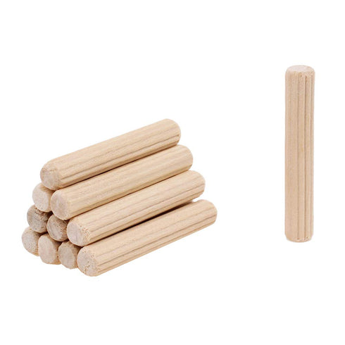 100 Pack 1/4" Wood Dowel Pins Straight Grooved Pins for Furniture, Door, and Art Projects (1/4 in)