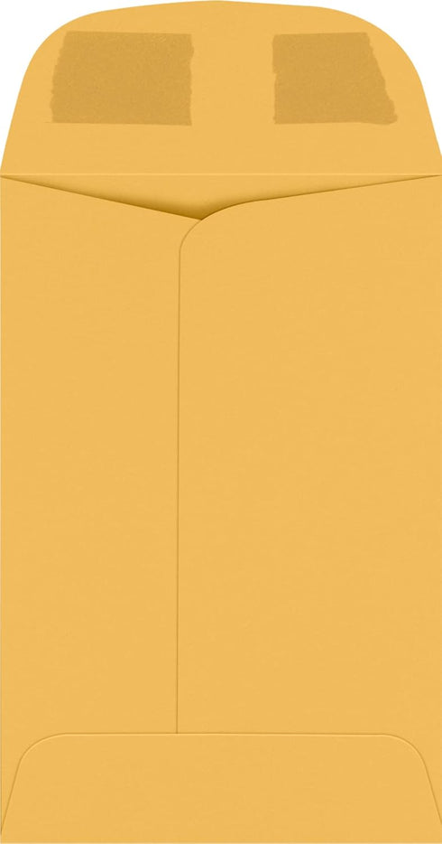 LUXPaper #4 Coin Envelopes, 3'' x 4 1/2'', Brown Kraft, 50 Qty
