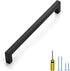 Ravinte 1 Pack Black Cabinet Pulls, 8 Inch Square Matte Black Kitchen Hardware for Cabinet Drawer Pulls