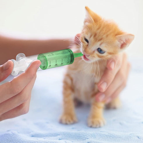 4 Pack 60ml Syringes with Cap, Sterile Individually Packaged for Labs, Liquid Measuring, Feeding Pets, Oil