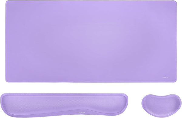 MOSISO Keyboard Mouse Pad Set, Large Gaming Mouse Pad & Wrist Rest Support, Ergonomic Non-Slip Cushion, Purple