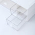 Desk Organizer, White Plastic Makeup Organizer with 4 Drawers, Vanity & Bathroom Storage Box for Dresser or Counter
