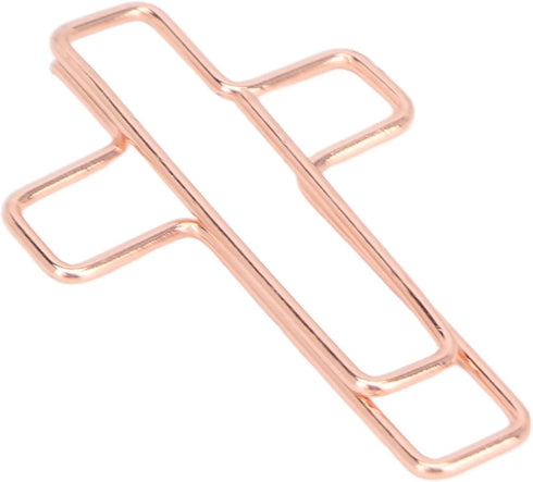 Fdit 100PCS Cross Paper Clips, Rose Gold Metal Clamps for Document Sorting & Organizing at Office, School