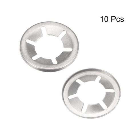 uxcell M16 Internal Tooth Washers, 10pcs Push-On Locking Speed Clip, 304 Stainless Steel