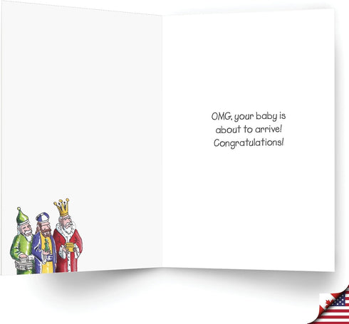 5 7 Inch (1 C11106BBG NobleWorks Funny Baby Congratulations Greeting Card (Parents) with x Envelope Card) No Diapers