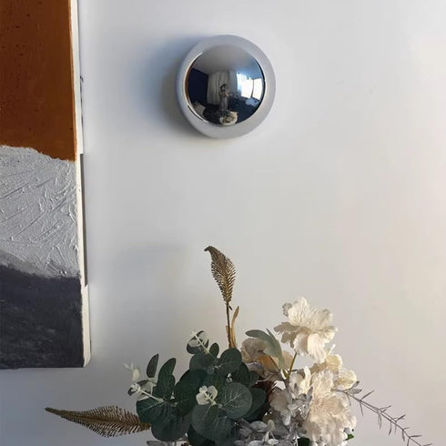 Eberow 6.3 Inch Modern Sphere Wall Sconce, Round Ball Light with Backlit Glow Effect, Contemporary Accent Fixture