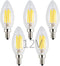 12V/24V DC LED Candle Bulb, Dimmable, 4W 400Lm, 2700K Warm White Light, E12 Small Base, 5 Pack