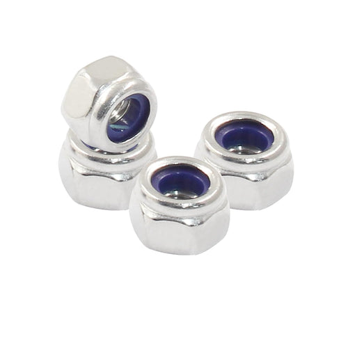 100Pcs M3 Nylon Lock Nut, 304 Stainless Steel Nylon Insert Locknuts, Non-Slip Hex Lock Nuts, Silver Tone