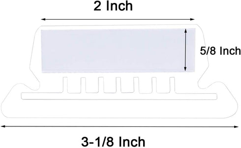 DGQ 100 Packs Clear Hanging File Folder Tabs and Inserts, 2” 1/5 Cut Labels for Quick File Identification