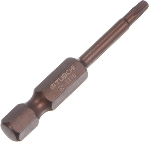 10 Pcs T10 Torx Bit 1/4" Hex Shank, 2" Length Magnetic Security Star Screwdriver Power Tool, Red