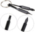 ZYL 4PCS Mini Pocket Screwdriver Set - Keychain Outdoor Tool Kit Stainless Steel Black & Silver