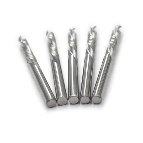 OSCARBIDE 1/8" Shank Square Nose Carbide End Mills, 5-Piece Precision Set for Wood, 2-Flute CNC Router Bits