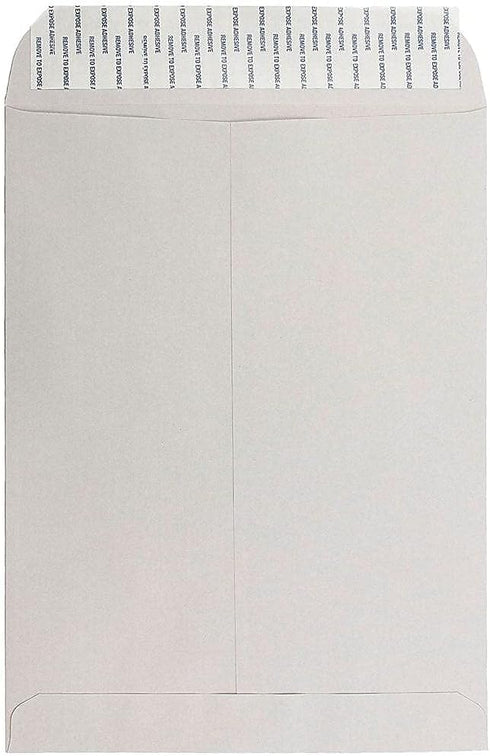 JAM PAPER 9 x 12 Open End Catalog Premium Envelopes - Grey Kraft, Peel and Seal Closure, 50/Pack