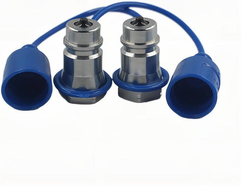2-PCS 1/2" Ag ISO5675 Poppet Valve, Hydraulic Quick Connect Male Coupler Nipple for Tractor Coupling