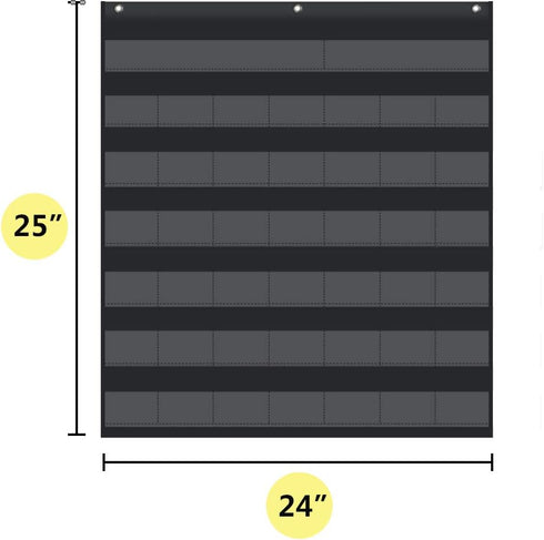 EAMAY Monthly Calendar Pocket Chart for Classroom with 71 Cards, Kids Learning Supplies for Home and Homeschool (Black)
