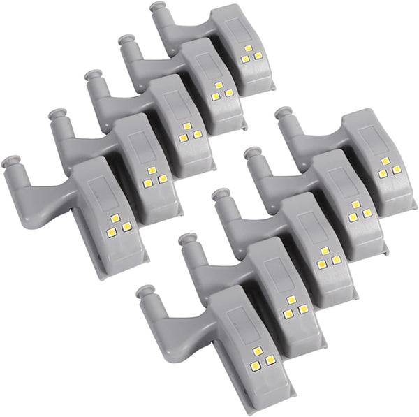 10Pcs Cabinet Hinge LED Lights, Warm Cool White Cabinet Cupboard Closet Wardrobe