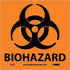 NMC S52P Warning Sign, "BIOHAZARD", 7" x 7", Pressure Sensitive Vinyl, Black on Orange