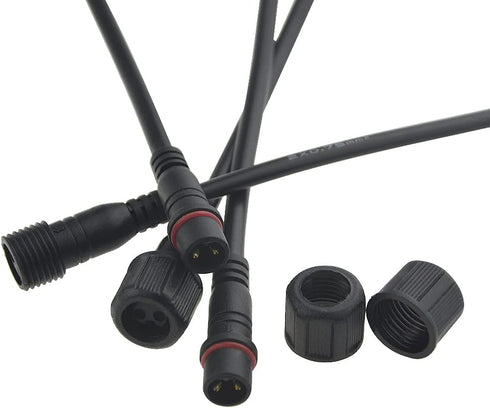 WMYCONGCONG 6 Pairs 2 Pin Electrical Connector - 16AWG IP65 Male Female LED Connector Extension Cable for Car Truck Boat
