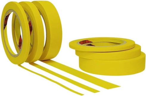 Yellow Painters Tape for Car Paint - Assorted Size Multi Pack 44 Yard - No Residue Automotive Masking Tape, Heat