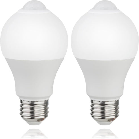 CICINY Motion Sensor Light Bulbs- 9W (60-Watt Equivalent), E26 5000K Daylight A19 800LM, Dusk to Dawn Security Light