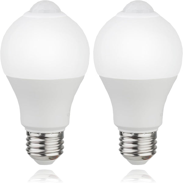 CICINY Motion Sensor Light Bulbs- 9W (60-Watt Equivalent), E26 5000K Daylight A19 800LM, Dusk to Dawn Security Light