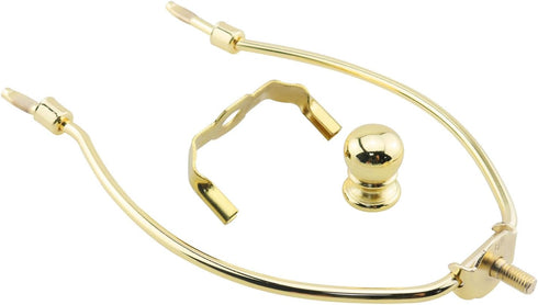 HJGarden 8inch Lamp Holder Shade Bullhorn Bracket Standard Saddle Top Holder Imitation Gold Metal Heavy Duty Plated