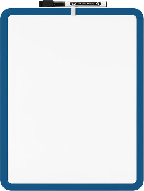 Mr. Pen Dry Erase Board, 14” x 11” Small White Board with Black Marker, Dark Blue Frame for Kids & Students