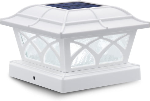 SIEDiNLAR Solar Post Cap Lights Outdoor Glass 2 Color Modes 8 LEDs