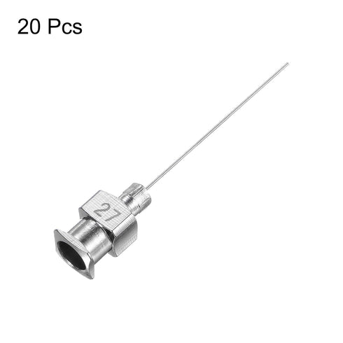 20pcs 27Gauge Stainless Steel Dispensing Needles, 1" Blunt Tips Luer Lock for Thick Liquids, Ink, Glue
