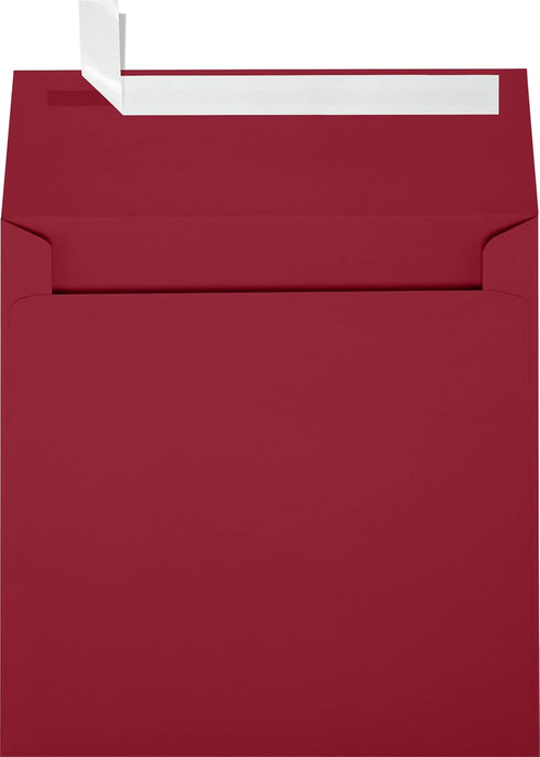 LUXPaper Square Invitation Envelopes | 6" x 6" | Garnet Red | Peel & Press | 80lb. Text | 50 Qty