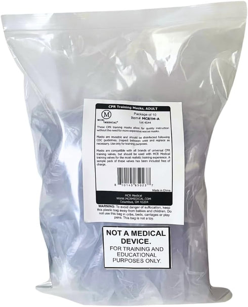 Pack 1 MCR Medical of Training CPR Rescue Masks, ADULT with Valves