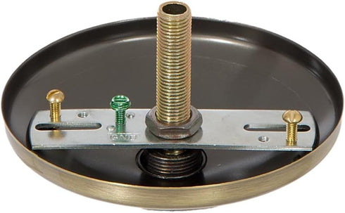 Antique Brass Ceiling Light Canopy Plate Kit - B&P Lamp Screw Collar