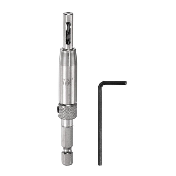 Self Centering Drill Bit Set 7/64", 1/4" Hex Shank Drilling Bits for Wood Working with Hex Keys