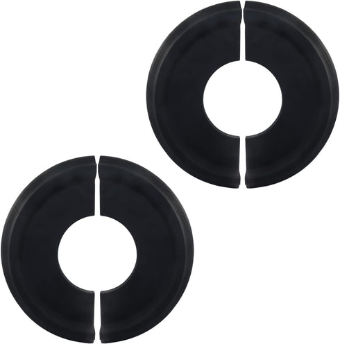 Piutouyar 2 10" 4" Black Split Ceiling Medallion, Pcs OD x ID PU Ceiling Light Covers Plate Molded Fixtures Round