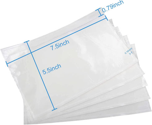 Clear Self-Adhesive Packing List Envelopes - Label Pouches for Shipping Mailing Bags (7.5" x 5.5", 100 Pack)