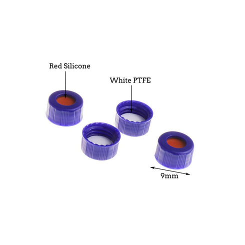 ALWSCI 2 ml 9 mm Amber HPLC Vial, Borosilicate Sample Vial with Graduation, 100 Pack with Blue Screw Cap