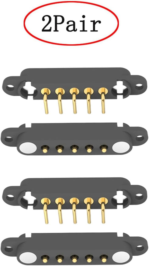 2 Pair Magnetic Bend Pogo Pin Connector: 2/3/4/5/7/8 Pin 2A Magnetic Connector Male+Female for DC Charge Power Socket