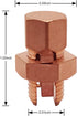 10PCS Split Bolt Connectors - Copper Grounding Wire Clamps with Heat Shrink Tube for Ground Bonding (4AWG - 10AWG)