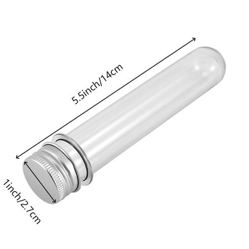 50 PCS 40 ml Clear Plastic Test Tubes, Bulk Test Tubes Test Tubes with Screw Caps for Sample Science Party Gumball Candy Bath Salts, 0.98 x 5.5 inch