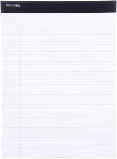 Mintra Office Legal Pads, BASIC WHITE 6pk, 8.5in x 11in, NARROW RULED, 50 Sheets per Notepad