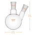 XCD Borosilicate Glass 2-Neck Round Bottom Boiling Flask, 250 ml with 24/40 Center and Side Standard Taper Outer Joint