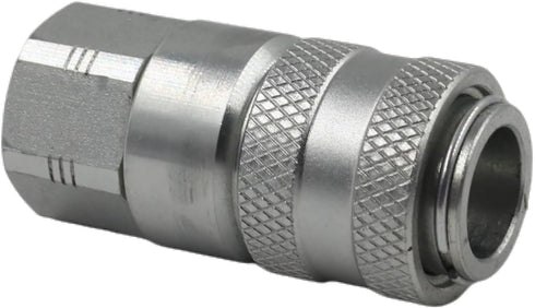 PD242 Series PD Steel Test Port and Diagnostic Equipment Quick Coupler with Female Pipe Thread, 1/8" Body Size, 1/4"-18 NPTF Thread Size, 1.98" Length by Undercarriage
