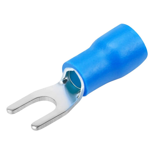 200 Pcs Insulated Fork Spade U-Type Wire Connectors, 16-14 AWG M4 Electrical Crimp Terminals