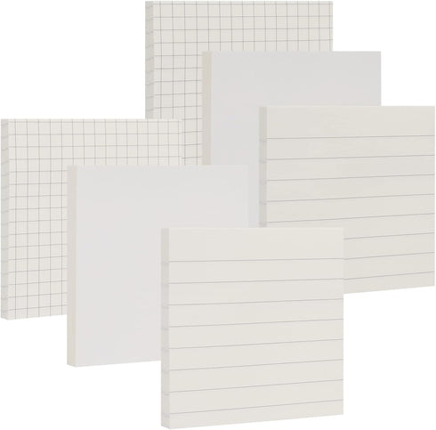 Sticky Notes, 6 Packs, 3 x 3 Inches, Adhesive Self-Stick Notes, Multiple Designs of Memo Pads for Reminders