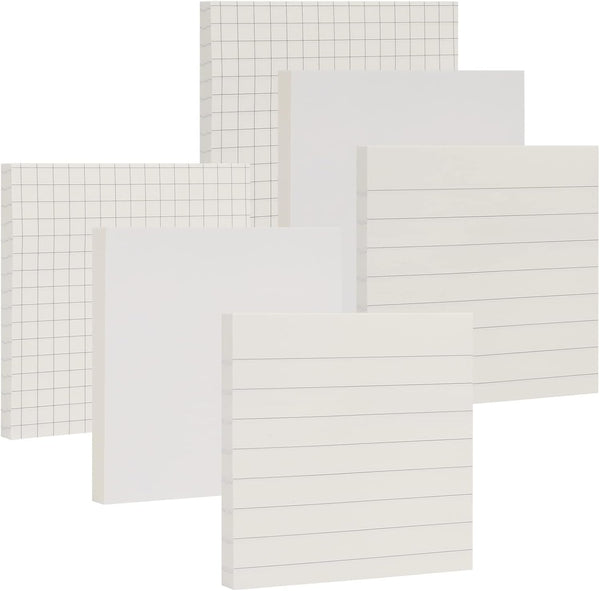 Sticky Notes, 6 Packs, 3 x 3 Inches, Adhesive Self-Stick Notes, Multiple Designs of Memo Pads for Reminders
